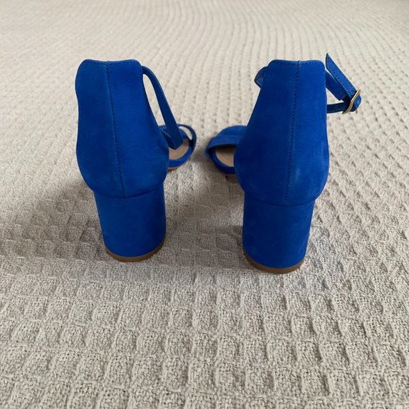Electric Blue Aldo Villarosa Block Heeled Sandals - Picture 6 of 9